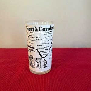 Vintage North Carolina Tar Heel State 7 Oz. Frosted Tumbler Glass